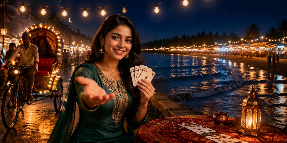 ঢাকা ঈদ উৎসবে তীন পট্টি খেলার দৃশ্য